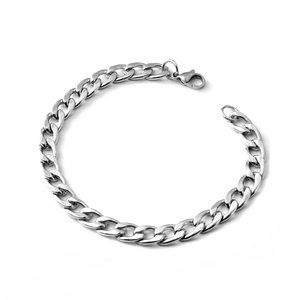 Stainless steel cuban style link bracelet.